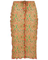 Siedres - Joa Floral-Print Jersey Midi Skirt - Lyst