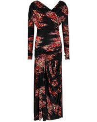 Ganni - Floral-Print Jersey Maxi Dress - Lyst