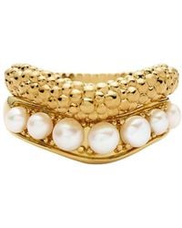 Missoma - Pearl Baya 18Kt-Plated Stacking Ring Set - Lyst