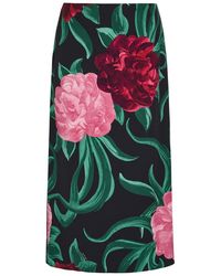 La DoubleJ - Floral-Print Crepe Midi Pencil Skirt - Lyst