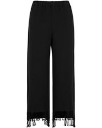 By Malene Birger - Mirabellas Fringed Cotton-blend Trousers - Lyst