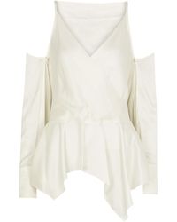 JW Anderson Off-white Cut-out Satin Blouse