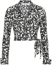 Diane von Furstenberg - Bobbie Printed Jersey Wrap Top - Lyst