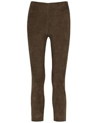Vince - Split-Cuff Suede Trousers - Lyst