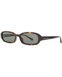 Saint Laurent - Erin Narrow Rectangle-Frame Sunglasses - Lyst