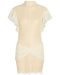 De La Vali - Noor Ruffled Lace Mini Dress - Lyst