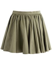Free People - Gaia Pleated Cotton Mini Skirt - Lyst