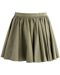 Free People - Gaia Pleated Cotton Mini Skirt - Lyst