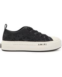 Amiri - Stars Appliquéd Leather And Canvas Sneakers - Lyst