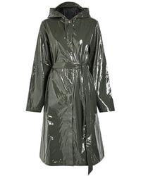 Rains - Belted Hooded Longline Waterproof Jacket - Lyst