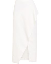 KHAITE - Jaia Wrap-Effect Wool Midi Skirt - Lyst
