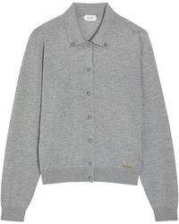 Versace - Logo-Embroidered Wool Cardigan - Lyst