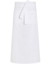 TOTEME - Tie-Waist Cotton And Linen-Blend Midi Skirt - Lyst