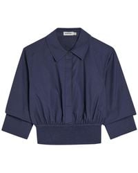 Jonathan Simkhai - Stiles Cotton-Poplin Cropped Shirt - Lyst
