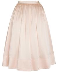 Patrick Mcdowell - Julia Gathered Silk Midi Skirt - Lyst