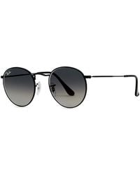 Ray-Ban - Round-Frame Sunglasses, Sunglasses, Charcoal Lenses, Round Sunglasses, Metal, 100% Uv Protection - Lyst