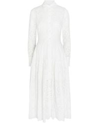 Erdem - Floral-Embroidered Cotton Maxi Shirt Dress - Lyst