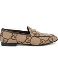 Gucci - Jordaan Gg-Monogrammed Canvas Loafers - Lyst