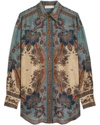 Zimmermann - Ascension Manstyle Printed Silk Shirt - Lyst