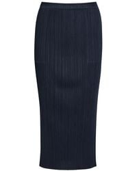 Pleats Please Issey Miyake - Pleated Woven Midi Skirt - Lyst