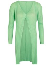 Pleats Please Issey Miyake - Pleated Woven Coat - Lyst