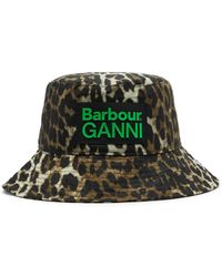 Barbour - X Ganni -print Waxed Bucket Hat - Lyst