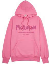 Alexander McQueen - Logo Hooded Cotton Sweatshirt - Lyst