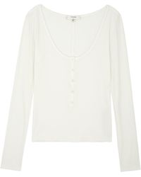 FRAME - Ribbed Stretch-jersey Top - Lyst