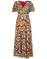 Kitri - Tallulah Floral-print Midi Dress - Lyst