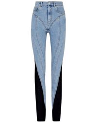Mugler - Spiral Panelled Skinny Jeans - Lyst
