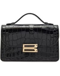 Victoria Beckham - Dorian Small Crocodile-Effect Patent Leather Top Handle Bag - Lyst