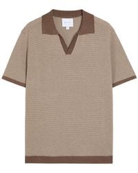 Raith - Antonio Striped Knit Polo Shirt - Lyst