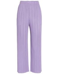 Pleats Please Issey Miyake - Pleated Wide-Leg Woven Trousers - Lyst