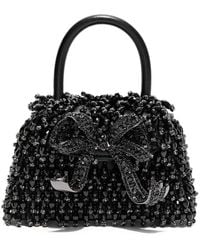 Self-Portrait - Micro Embellished Leather Top Handle Bag - Lyst