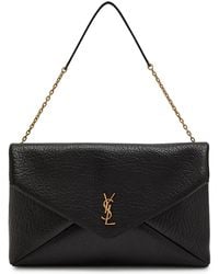 Saint Laurent - Envelope Grained Leather Pouch - Lyst