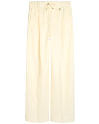 Moncler - Drawstring Straight-Leg Wool Trousers - Lyst