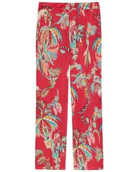 Etro - Printed Flared-Leg Satin Trousers - Lyst