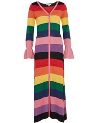 Olivia Rubin - Zuri Striped Metallic-knit Dress - Lyst