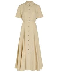 Tory Burch - Belted Stretch Cotton-Poplin Midi Shirt Dress - Lyst