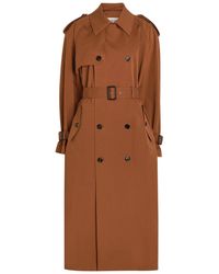 Saint Laurent - Double-Breasted Cotton And Silk-Blend Trench Coat - Lyst