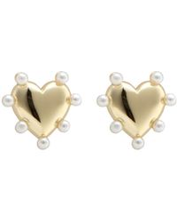 Daisy London - Heart 18Kt-Plated Stud Earrings - Lyst