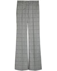 Sportmax - Checked Flared-Leg Wool Trousers - Lyst