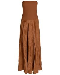 Johanna Ortiz - Empowerment Movement Crinkled Linen-Blend Midi Dress - Lyst