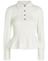 Damson Madder - Hazel Smocked Cotton Shirt - Lyst