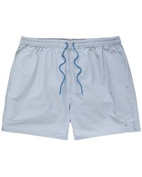 Calvin Klein - Logo-Embroidered Striped Seersucker Swim Shorts - Lyst