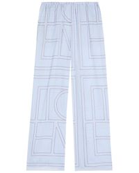 TOTEME - Logo-Monogrammed Cotton-Blend Pyjama Trousers - Lyst
