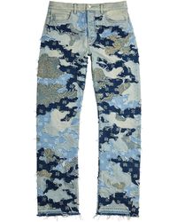 Amiri - Patchwork Camouflage Straight-leg Jeans - Lyst