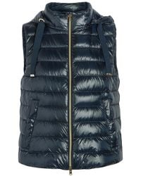 Herno - Padded Hooded Glossed Shell Gilet - Lyst