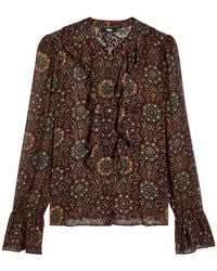 PAIGE - Claud Patterned Silk Blouse - Lyst