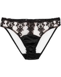 Fleur Of England - Onyx Embroidered Tulle Briefs - Lyst